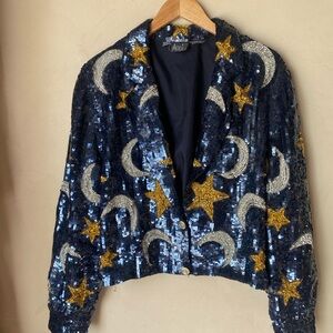 Vintage Sequin Star and Moon Jacket